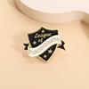 League of Procrastinators Enamel Pins Shield Collar Brooches Lapel Badges Black Punk Jewelry Decorations Gift for Friends
