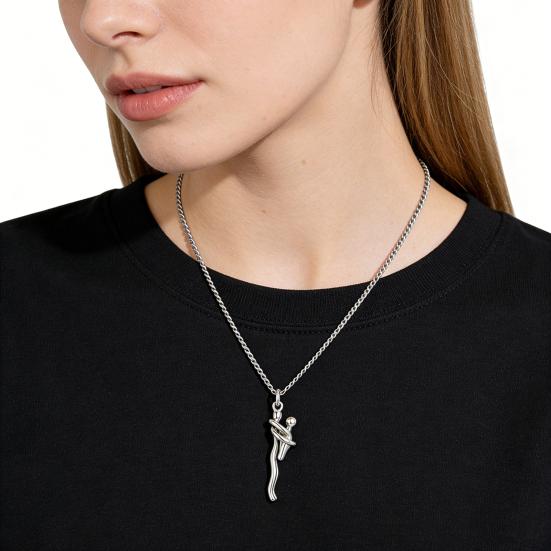 Подвеска-ожерелье «Семейные объятия», регулируемая длина цепочки, двухцветное серебристо-золотистое, эмоциональный дизайн, украшение «Мать и дитя»