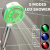 Новая LED душевая лейка 5 режимов, дождевой душ SPA, контроль температуры, душевая лейка с напором, водосберегающая, 3/7 цветов, ручная, для ванной комнаты
