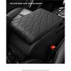 PU Leather Wave Embroider Car Armrest Mat Center Console Protection Cushion Auto Storage Box Cover Pad - Black