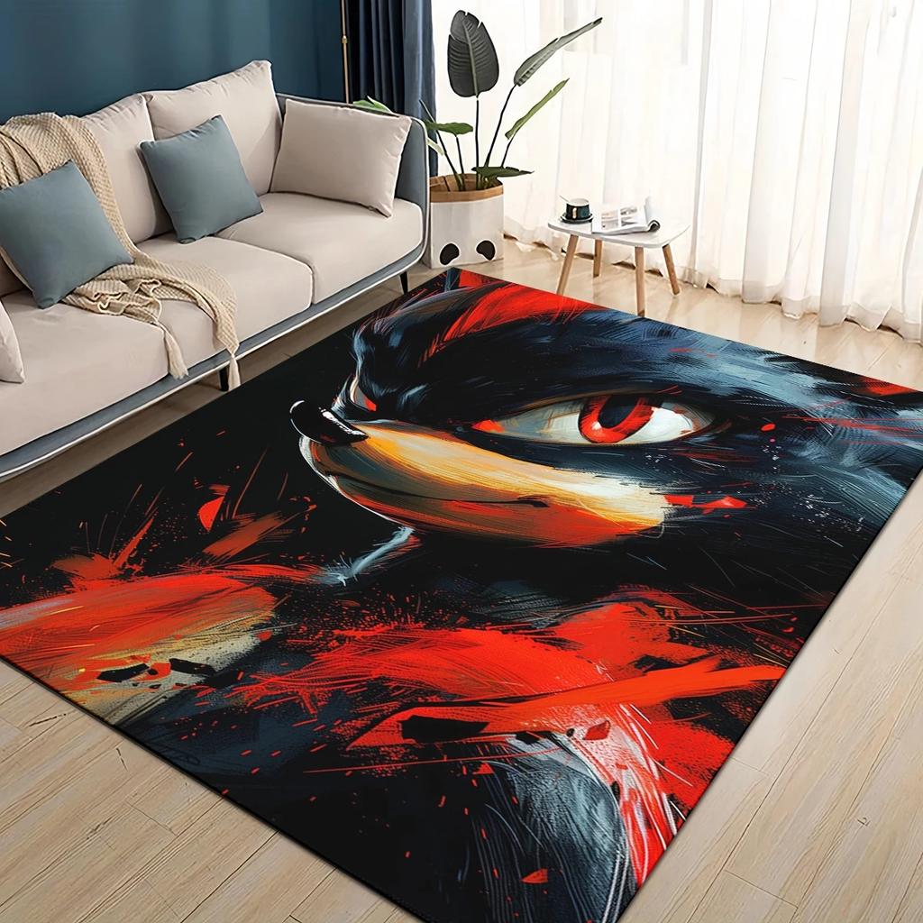 Cartoon 3D S-Sonics Retro Carpet Rug for Living Room Bedroom Home Sofa Decoration,Kids Play Non-slip Floor Mat