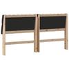 Upholstered Headboard in Black 180 cm Solid Pine Wood