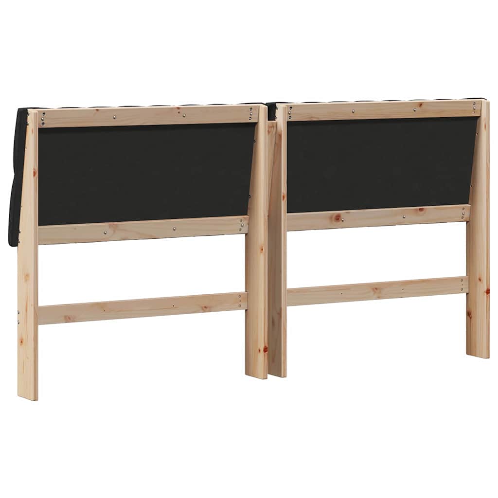 Upholstered Headboard in Black 180 cm Solid Pine Wood