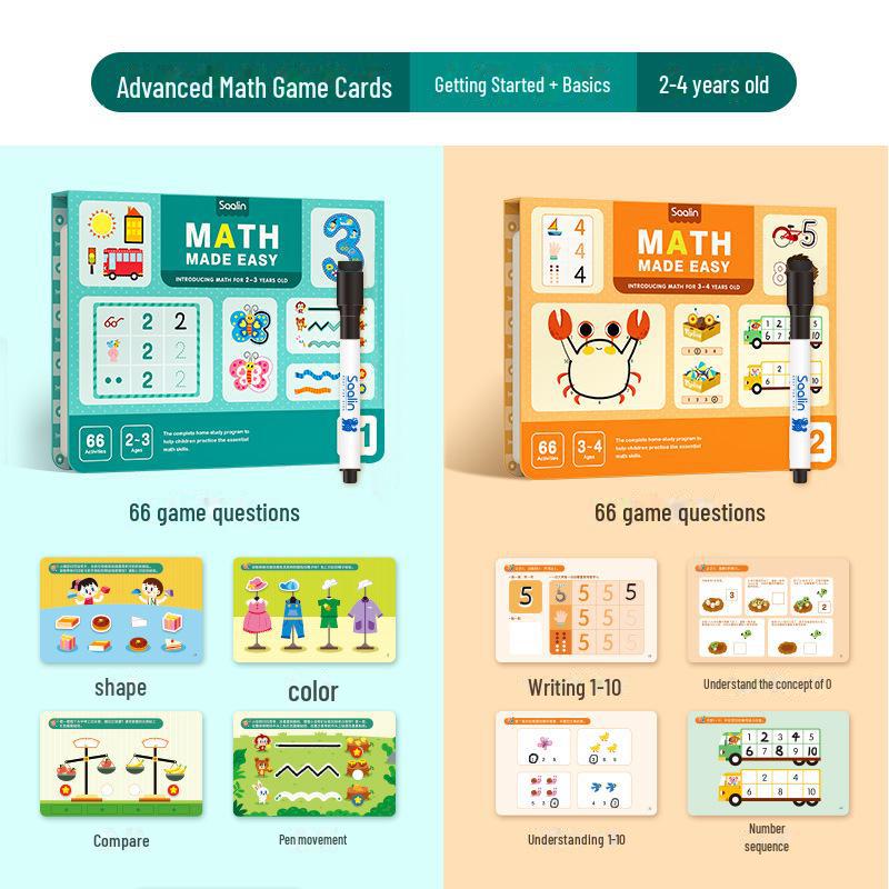Saalin Math Training Cards: Educational Toys for All Ages, Family Edition, Pre-Primary To Primary School Transition