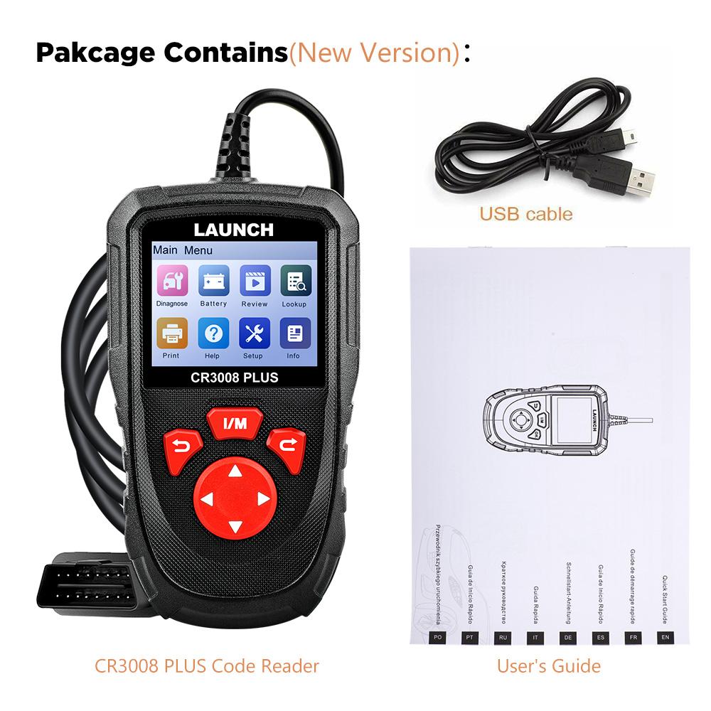 LAUNCH CR3008 PLUS OBD2 Сканер Диагностические Инструменты Двигателя и Аккумулятора Автомобильный Считыватель Кодов Сканирование Бесплатное Обновление Онлайн На Всю Жизнь