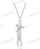 S925 Sterling Silver Couple's Embrace Love Pendant Necklace - Exquisite and Fashionable Clavicle Chain for Women