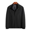 Dm Men's Jacket Oversized Business Casual Jacket Solid Color Stand Up Collar