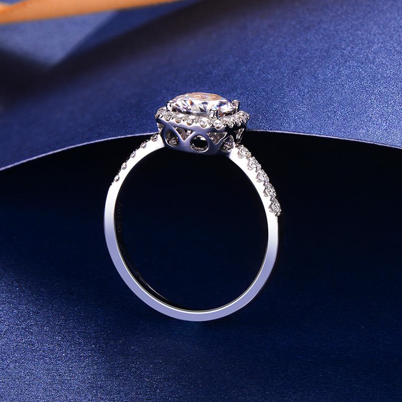 Moissanite Ring D Color VVS1 Excellent Cut Women Engagement Gift Lab Diamond Real 925 Solid Silver