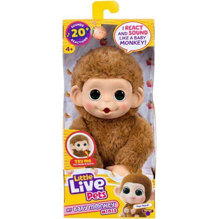 Peluche - LITTLE LIVE PETS - Mon bébé singe mini - Caramel - Des 4 ans