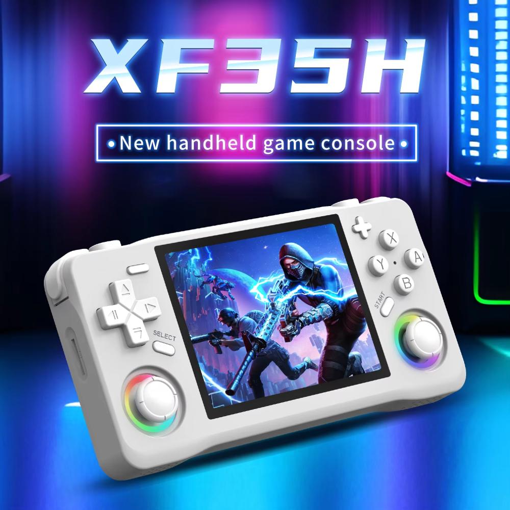 XF35H Портативная игровая консоль Linux 3,5-дюймовый IPS-экран HD Ретро-видеоигровой плеер 4000 мАч 64/128 ГБ Классические игры RGB Игровая консоль