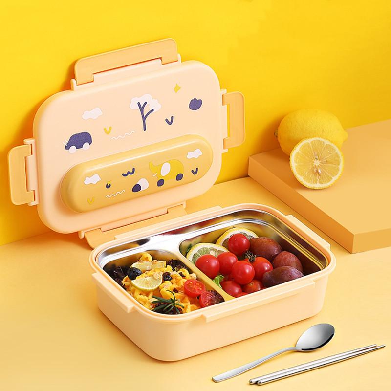 Children Cartoon Lunch Box Portable Detachable Leak-proof 316 Stainless Steel Bento Box With