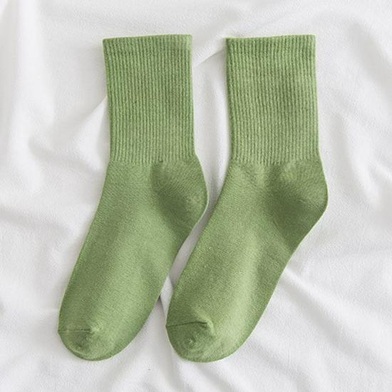 Women's Colorful Mid-Calf Cotton Socks - Korean-Style, Sweat-Absorbent, Odor-Resistant, Thin Slouch Socks for Spring and Autumn