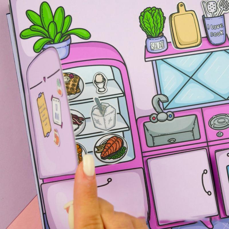 Cute Quiet Book Girl Dress Up Sticker Handmade Diy Puzzle Toys Squeeze Book Toy Material Pack For Children Gifts