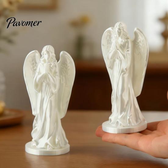 Цельная 3D-печатная модель, статуэтка ангела, винтажное настольное украшение с развевающимися одеждами и крылом, арт-скульптура с матовой отделкой для книжной полки