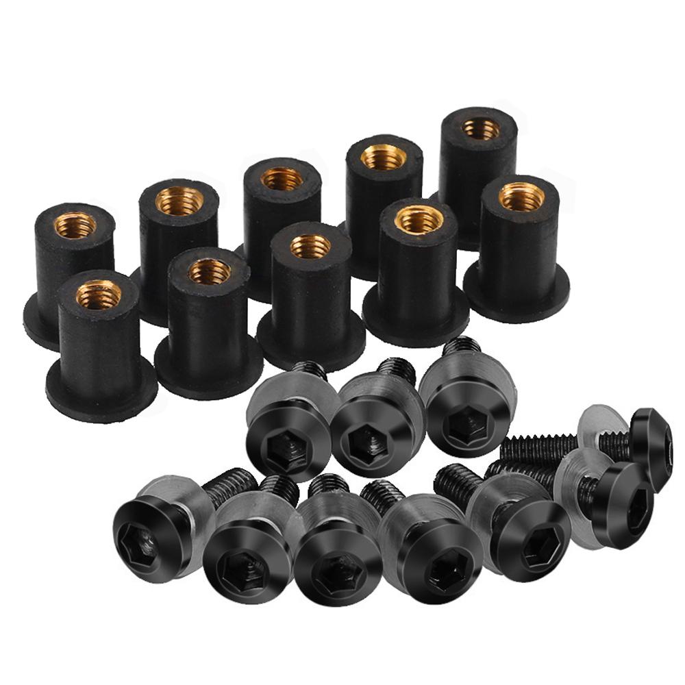 5mm 10PCS Motorcycle Windshield Bolts Screw Nut Fastener Kit For Kawasaki Ninja GPZ900R Z900 ZX-10RR ZX-12R ZX12RR ZZ-R1200