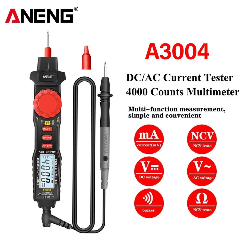 ANENG A3004 Smart Pen-type Digital Multimeter 4000 Counts Portable Handheld AC DC Voltage Current NCV Capacitance Diode Multifunctional Tester Tools
