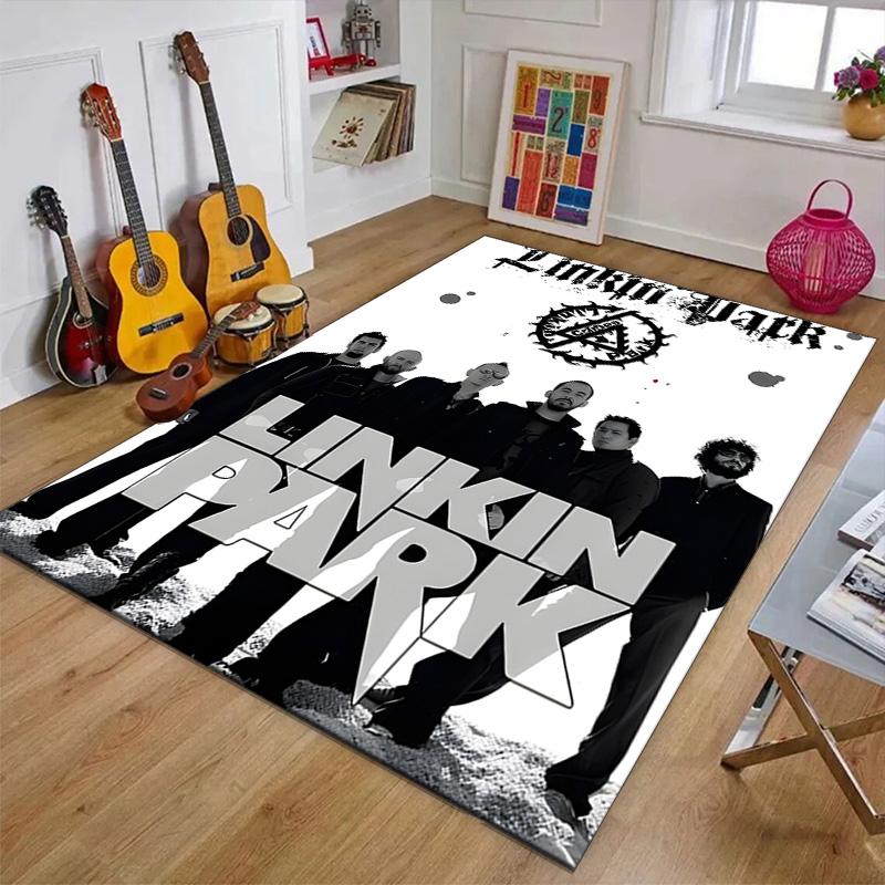 1pc Linkin Park3 Design Printed Area Rug Carpet for Bedroom Living Room Home Decor Rugs Mat Non Slip Mat Rug for Bedside