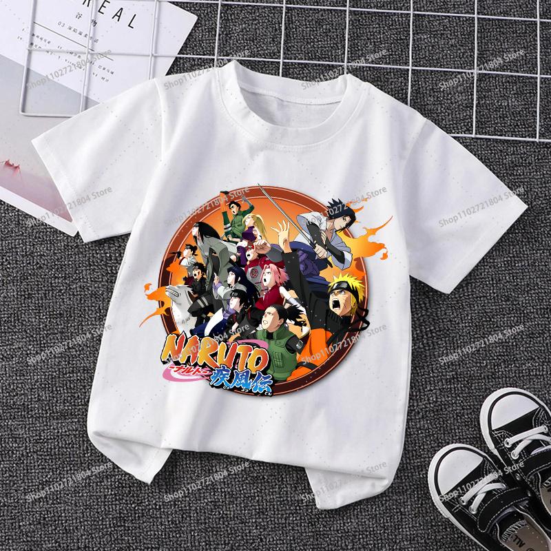 NARUTO Fashion Tshirt for Children Anime Cartoon Printed Shortsleeved Top Boys Girls Summer Sports Tshirts Gifts Kids Clothes