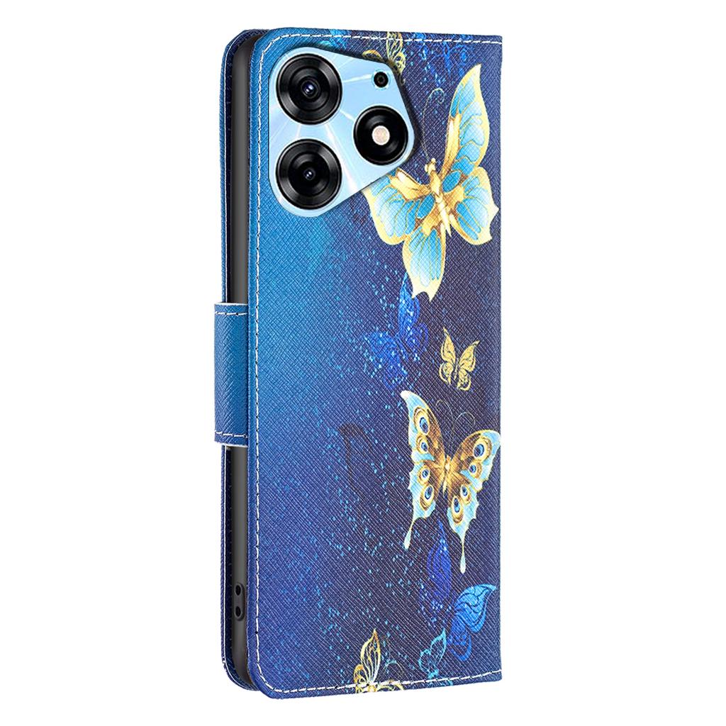 Кожаный чехол-книжка для телефона Infinix Hot 40/Hot 40 Pro, защитная обложка-кошелек с принтом