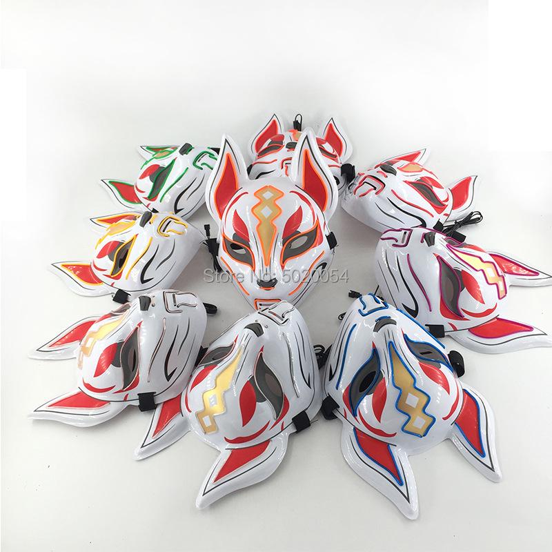 Glowing Halloween Party El Glowing Mask Japanese Anime Cosplay Led Costume Fox Mask