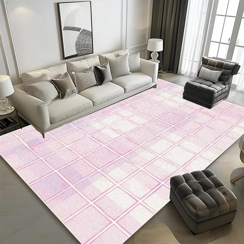 Современные геометрические ковры для гостиной, сетчатый декор, зона дивана, нескользящие моющиеся коврики, коврики для спальни, гардеробной, входной двери