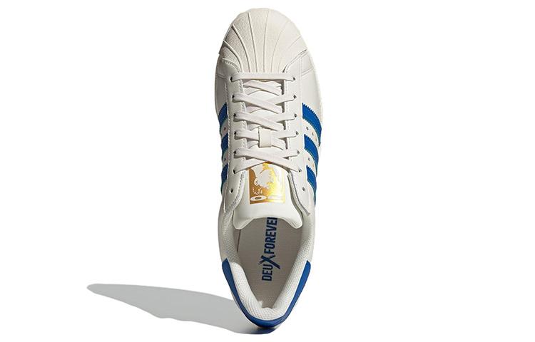 adidas Originals Superstar 80s Удобные Скейтбордические Кроссовки Унисекс Бежевый Синий IF6292