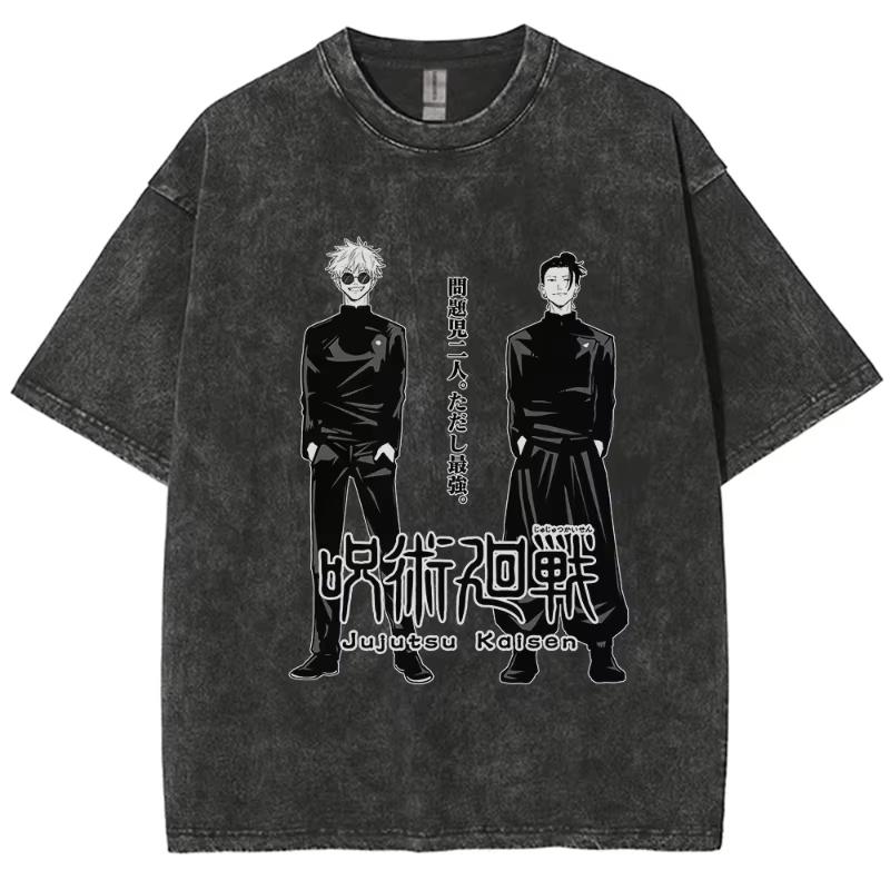 Gojo Satoru Mens Anime Jujutsu Kaisen Summer Harajuku TShirt Cotton Fitness Vintage Street Women Casual Short Sleeve