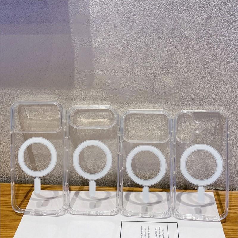 Оригинальный прозрачный чехол For Magsafe для Apple iPhone 17 Air 16 16E 15 14 13 12 Mini 11 Pro Max Plus Магнитная крышка для беспроводной зарядки
