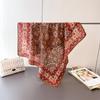 Leopard print spring- 70% faux silk premium square scarf thin shawl versatile neckerchief hair bandana for women