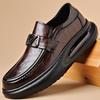 Cowhide Casual Leather Shoes Men's One-pedal Air Cushion Breathable Platform Loafers British Business Fashion Versatile Trendy Shoes