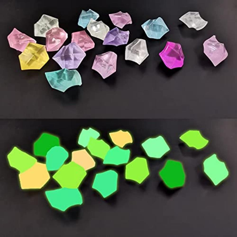 150 шт. искусственные ледяные камни, акриловые наполнители для ваз, светящиеся камни, прозрачные акриловые ледяные камни 16 х 22 мм, искусственные измельченные ледяные камни, прозрачные драгоценные камни, мрамор