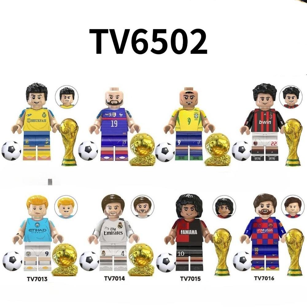 TV6502 Строительные блоки Мировые Футбольные Звезды Набор Минифигурок Футболисты Собери Кубики Фигурки Модели Игрушки Подарок на День Рождения