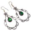 Emerald Quartz Gemstone Handmade Silver Jewelry Earrings 1.5''