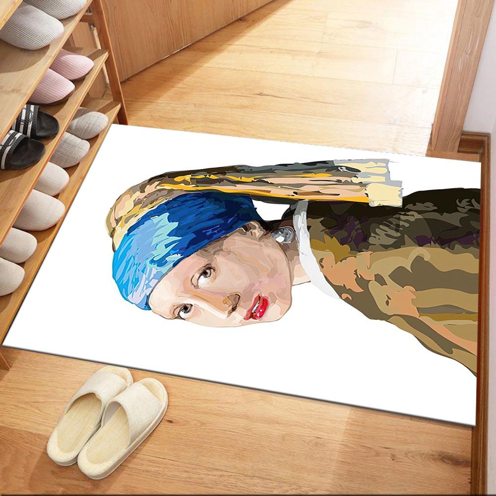 Girl With A Pearl Earring Square rugs are a great choice for living rooms, bedrooms, home décor, and as gifts