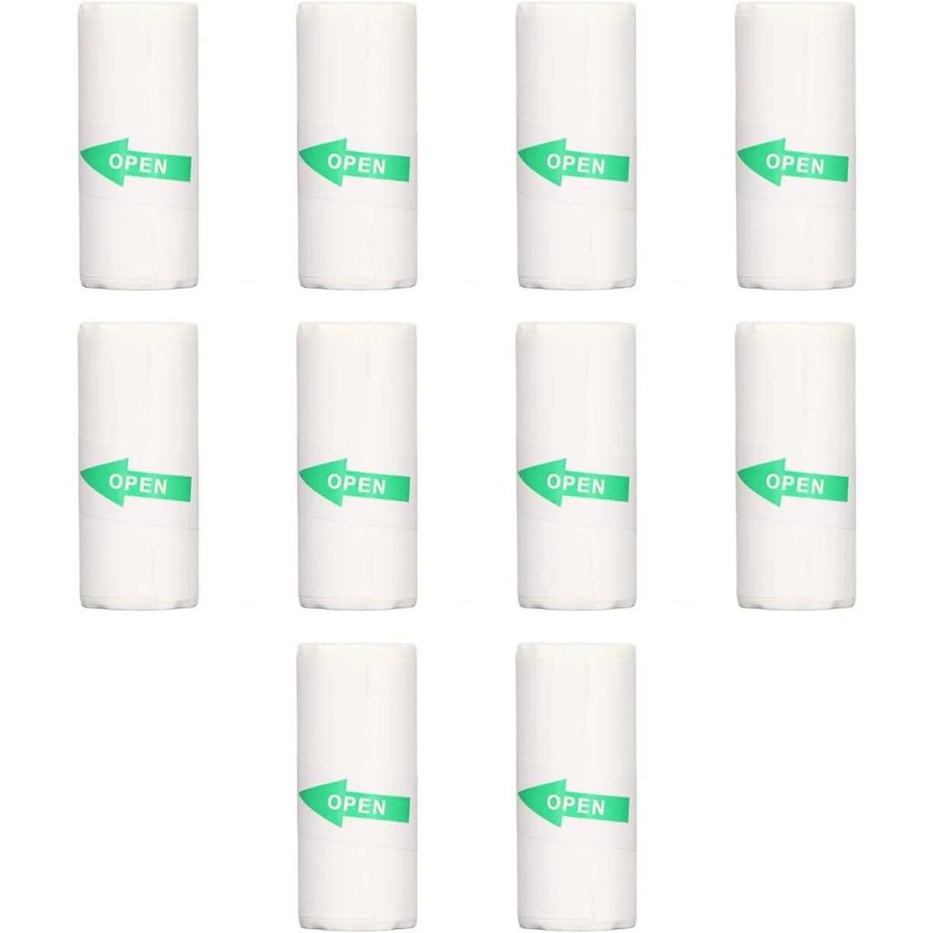 10Pcs Mini Printer Paper, 57 X 25 Mm Self Adhesive Thermal Paper Printable Sticker Paper for Pocket Thermal Printer