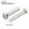 uxcell M3x20mm 304 Stainless Steel Hex Socket Head Machine Screws, Round Head Bolts, Pack of 50