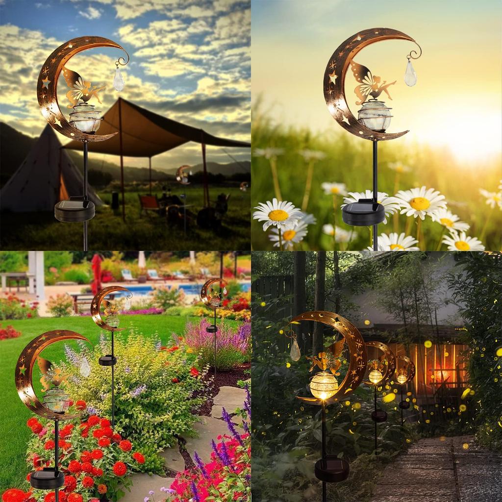 Stylish Garden Lights, String Lights for Lawns and Gardens, Garden Ornaments, Christmas Decorations, Outdoor Solar Powered, White Light (Monthly)