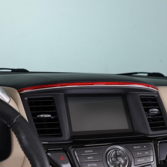 Красная накладка-полоска на центральную консоль из углеродного волокна Наклейка Для Nissan Pathfinder 2013-18