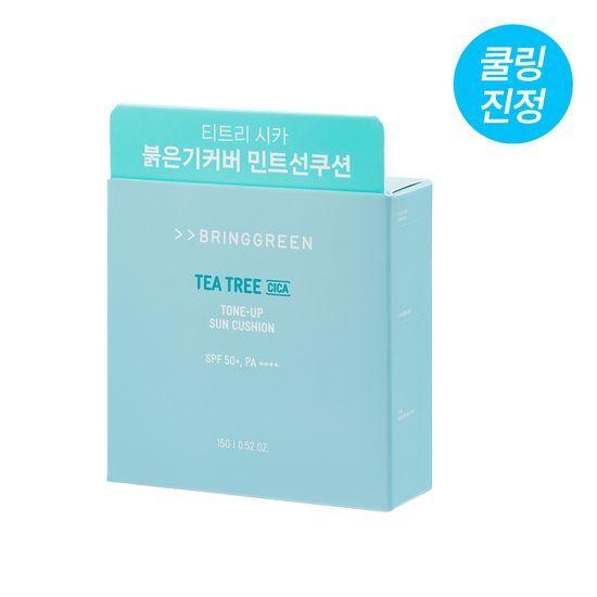 BRING GREEN Солнцезащитный кушон Tea Tree Cica Tone-Up 15 г (План пополнения / Отдельный товар)