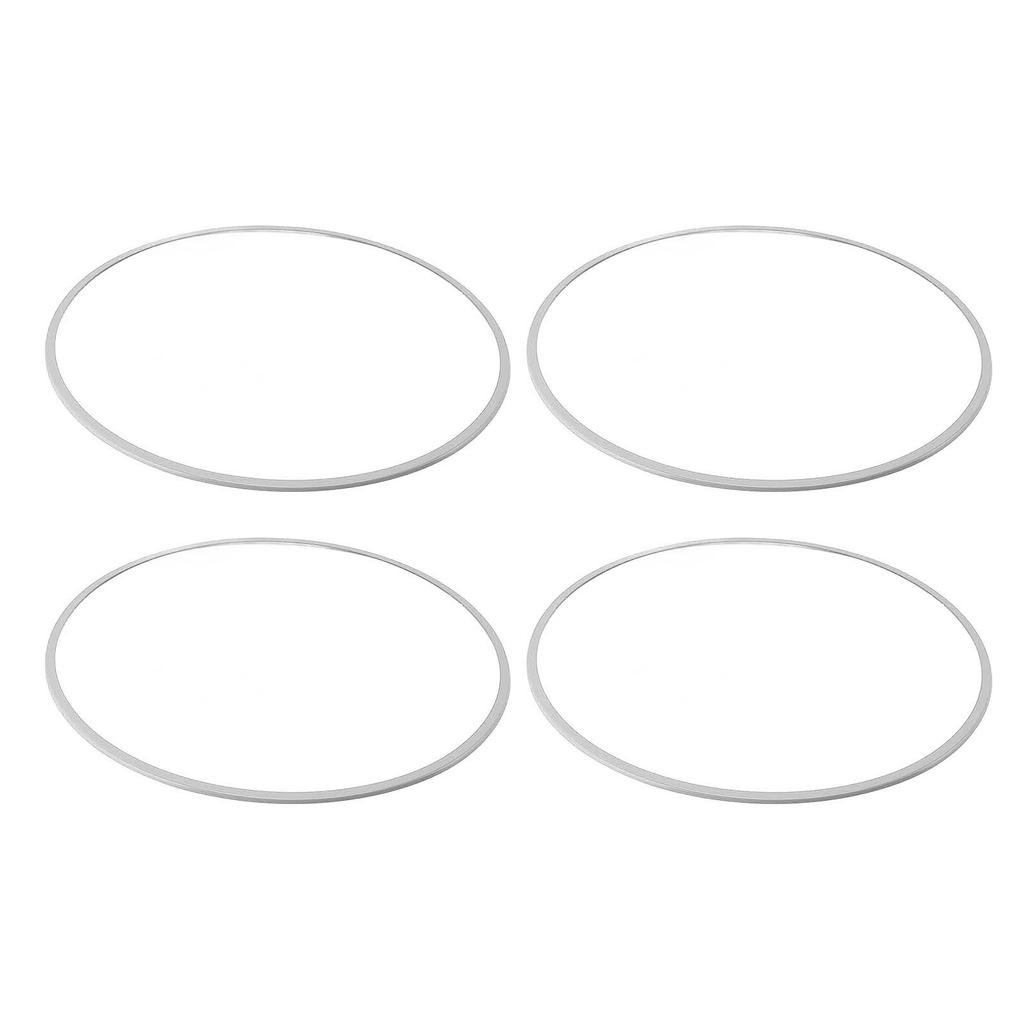4PCS 16 Inch Wheel Rim Protector Anti Scratch Self Adhesive Aluminum Alloy Metal Wheel Edges Trim Protector Ring Silver