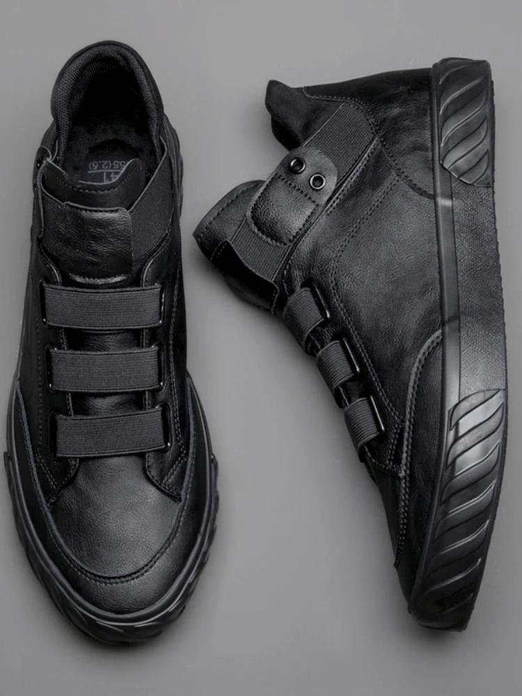 Мода 2024 года Мужская кожаная обувь Корейский тренд Удобные лоферы Британская мода Мужские высокие кроссовки Новые мокасины Zapatos De Hombre