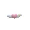 5pcs Pet Hair Clips,Dog Hair Clips, Mini Wing Hair Cute Clips, Pink And Tender Peach Heart Hair Clips,Pet Hair Accessories