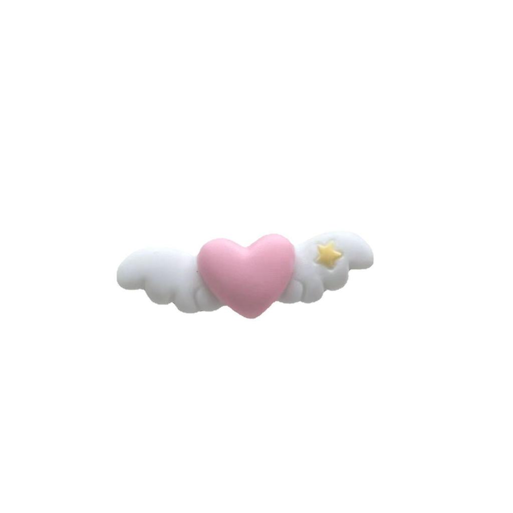 5pcs Pet Hair Clips,Dog Hair Clips, Mini Wing Hair Cute Clips, Pink And Tender Peach Heart Hair Clips,Pet Hair Accessories