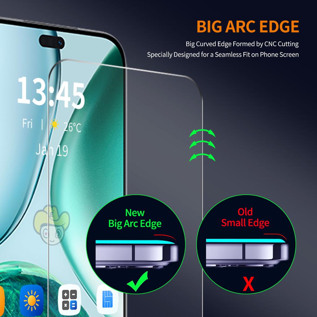 Для Honor 400 Lite 5G 2 шт. Защитное стекло ENKAY HAT PRINCE 9H Прозрачная пленка из высокоалюминиево-кремниевого стекла