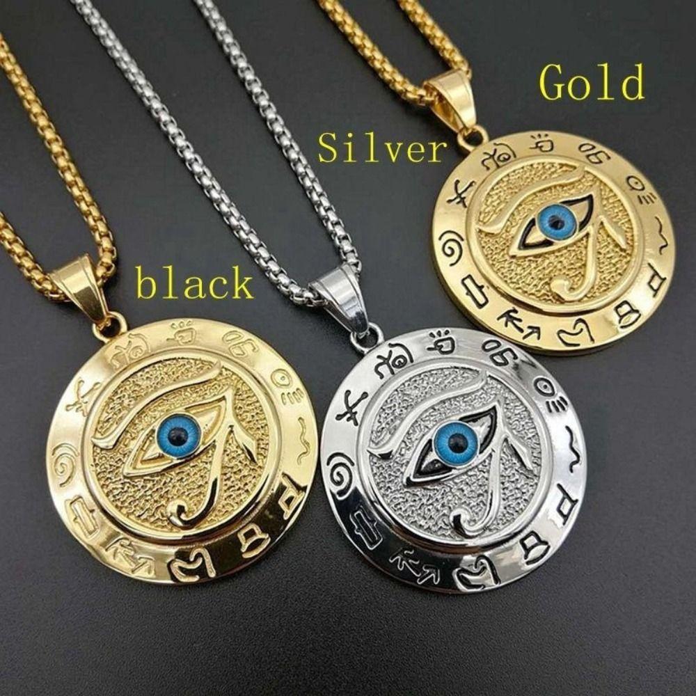 1 Pcs Zinc Alloy Alloy Pendant Necklace Horus Eye God's Eye Necklace Amulet Necklace  Woman's
