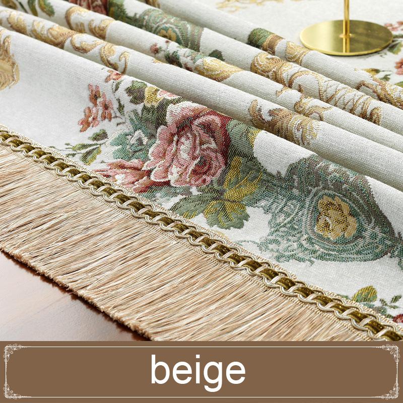 Европейская ретро обеденная скатерть с кисточкой, роскошная вышивка, покрытие для стола, цветок, элегантная скатерть, украшение для гостиной