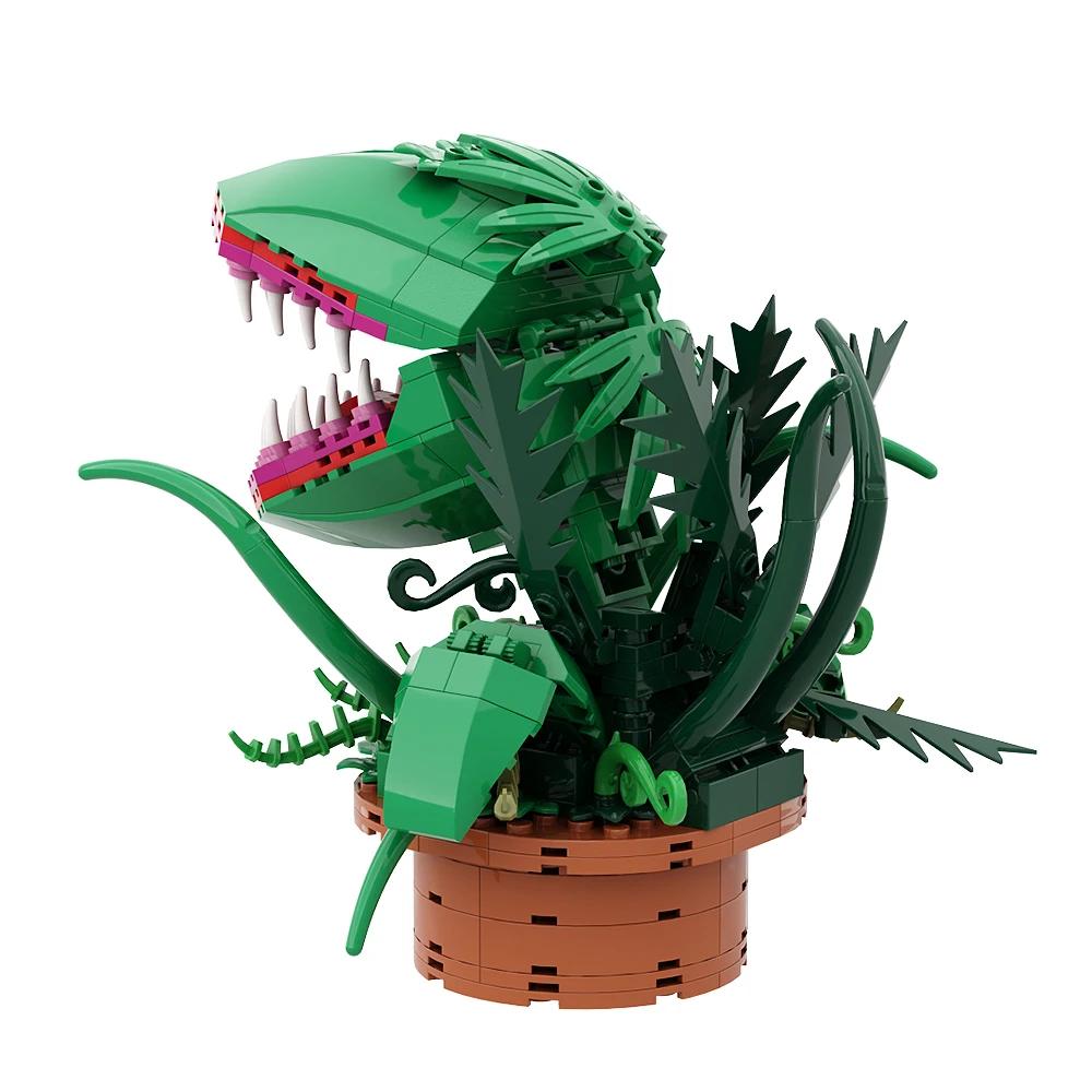Gobricks MOC Горшечные растения Хищные цветы Строительные блоки Для фильма Одри II - Магазинчик ужасов Цветы Кирпичики Игрушки Подарки