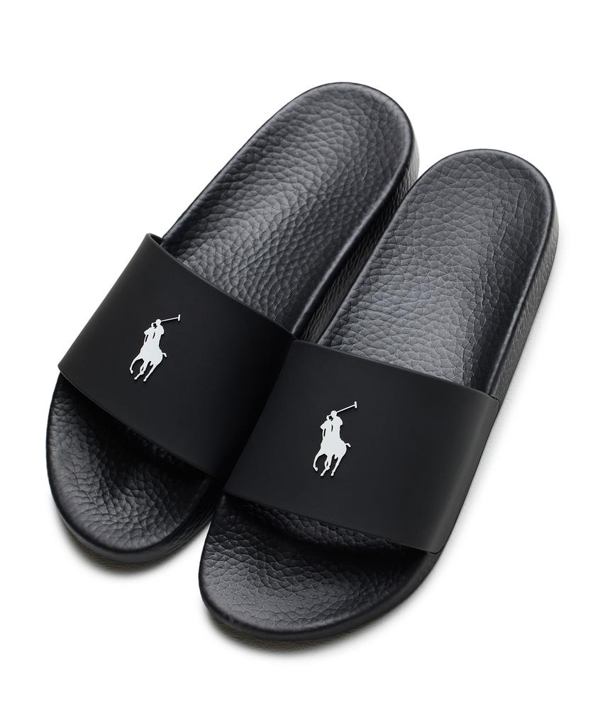 Шлепанцы Polo Ralph Lauren с фирменной лошадкой - Черные