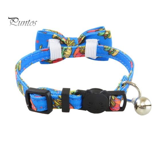 Регулируемый ошейник для домашних животных с нержавеющей пряжкой-колокольчиком. Милый дизайн галстука-бабочки. Круглая ткань на шее для домашних животных. Ожерелье с принтом на тему еды для маленьких и средних собак.