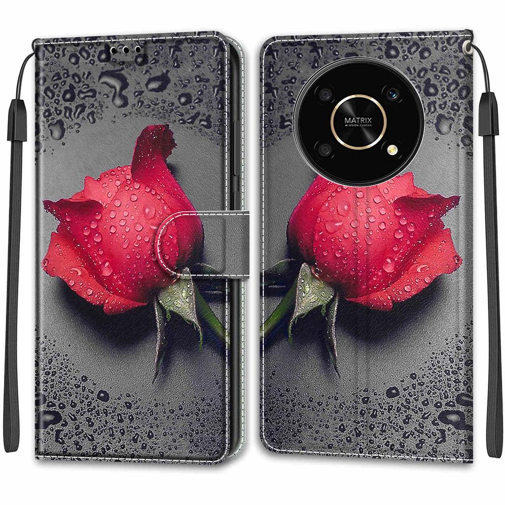 Роскошный окрашенный кожаный чехол-кошелек в стиле книжки, защитный чехол для Huawei Honor X7B X6B X8A X6A X9A X7A X50 Honor90 Magic6 Lite Huawei Y5 Y6 P30 Lite